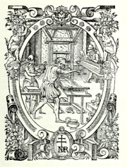 Michel de Roigny's printing press drawing